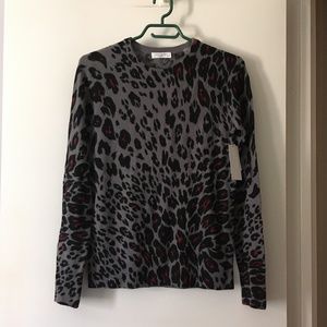 NWT EQUIPMENT Sloane Crew 100% Cashmere Cheetah Print Sweater XS